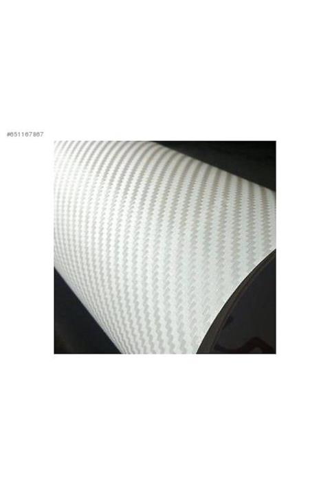 wolffol 3d Beyaz Karbon Folyo 152cmx40cm Hava Kanallı Araç Kaplama Folyosu
