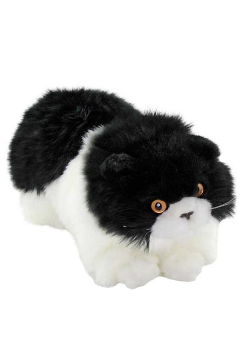 Animals Of The World Yatan Siyah-Beyaz Peluş Kedi 26 cm