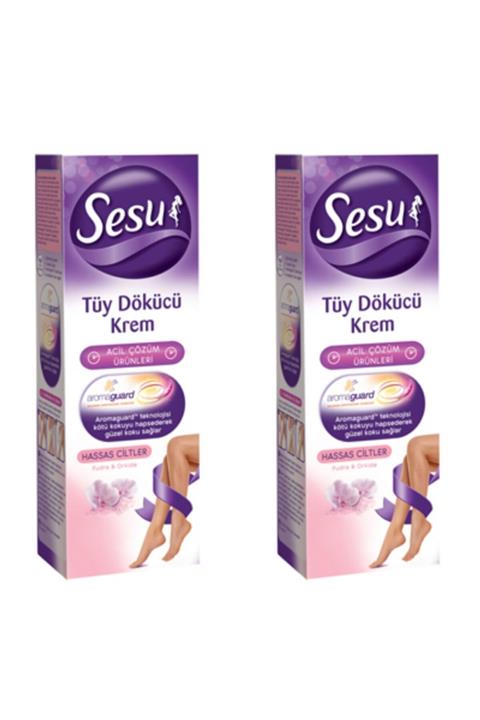 Sesu Hassas Ciltler Tüy Dökücü Krem Aroma Guard  100ml 2'li