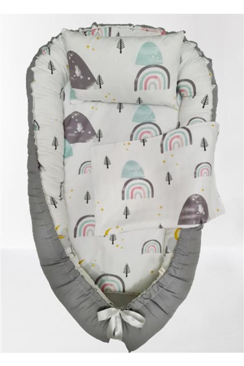 BİENVE Rainbow Babynest Çift Taraflı Kullanılabilir Bebek Yatağı