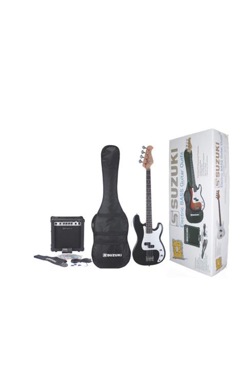 Suzuki Spb-1 Model 4 Telli Siyah Renk Ful Bas Gitar Seti-ful Set