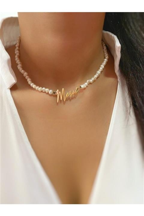 KaryaGümüş Incili Imza Isim Gümüş Kolye