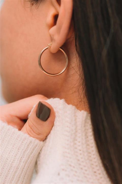 Talas Kuyumculuk 14 Ayar Altın Halka Küpe 2 Cm