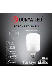 DÜNYA LED Hs.1211/1 40w E-27 Led Torch Ampul 6500k Beyaz Işık