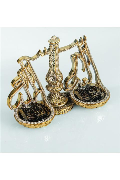 YAĞMUR CAN Adalet Terazisi Lafızlar Altın Renk Ebat: 19 X 14