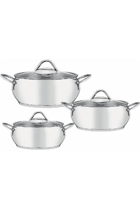 Masterchef Master Gourmet 6 Parça 3`lü Midi Çelik Tencere Seti