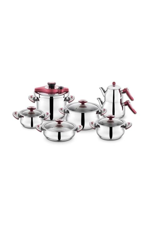 Schafer Ganze 14 Parça Çelik Tencere Seti