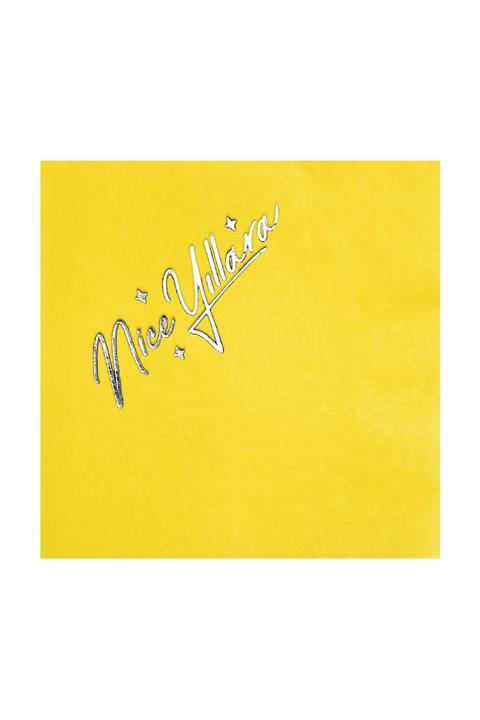 Story 33 X 33 Cm Gümüş Varak Nice Yıllara Desenli 16'lı Sarı Renkli Kağıt Peçete