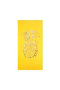 Story 33 X 33 Cm 1 Katlı Altın Varak Ananas Desenli 16'lı Garson Katlama Sarı Renkli Kağıt Peçete