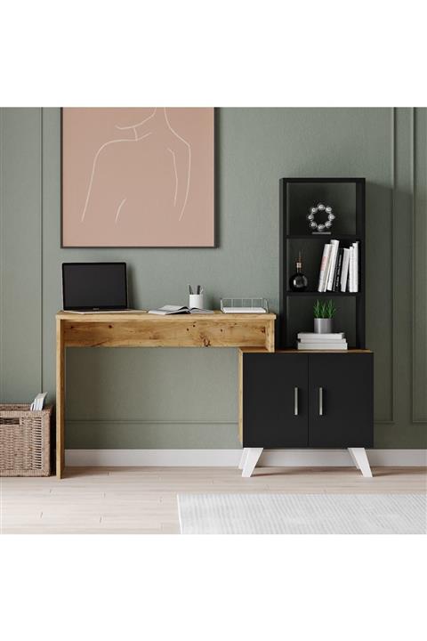 Robin Home Sesilya Raflı Çalışma Masası Bilgisayar Masası