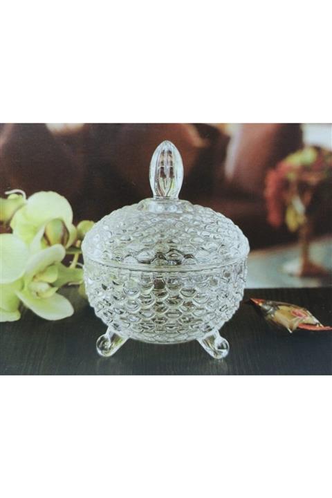 Delisoga Cam Ayaklı Şekerlik Pul Desen