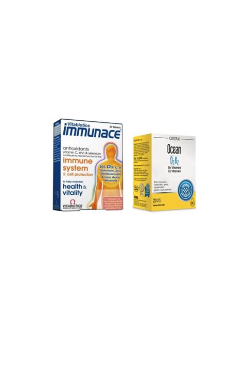 Immunace Immune System 30 Tablet ve D3 K2 Vitamini Damla 20 Ml