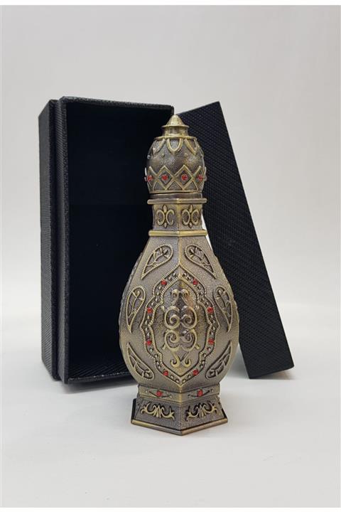 ZEYD ESANS 12 ml İç Hacim Döküm Dekorlu Kaplama Cam Çubuklu Parfüm ve Esans Şişesi