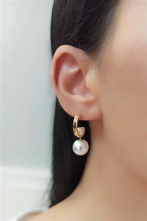 Çlk Accessories Incili Oval Küpe Trküpe3935 B33503