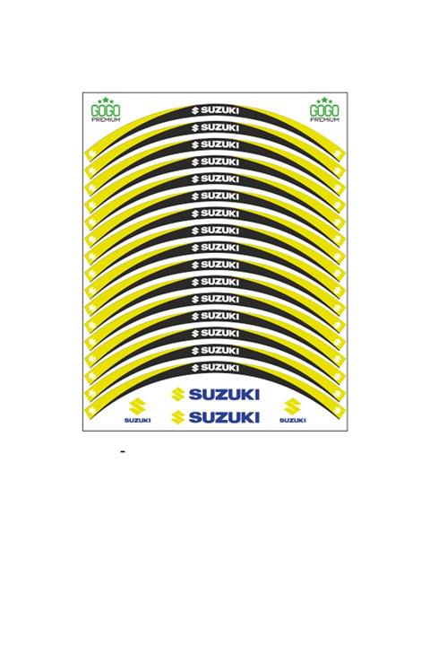 SEVENKARDEŞLER Sarı Siyah Suzuki Reflektörlü Jant Şeridi