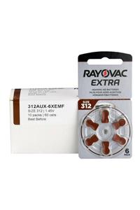 Rayovac Extra 312 Numara Işitme Cihazı Pili 10 X 6 Lı Paket 60 Adet Pil Renk Kodu Kahverenk