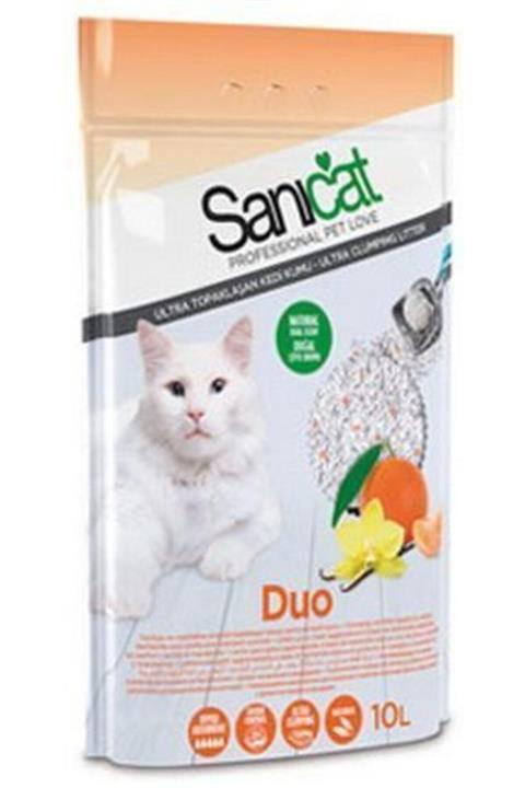 Eurocat Sanicat Duo Vanilya Ve Mandalina Kokulu Topaklaşan Kedi Kumu 10 Lt