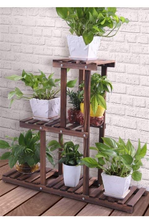 Çakır Home Ahşap Çiçeklik / 3 Katlı Çiçeklik