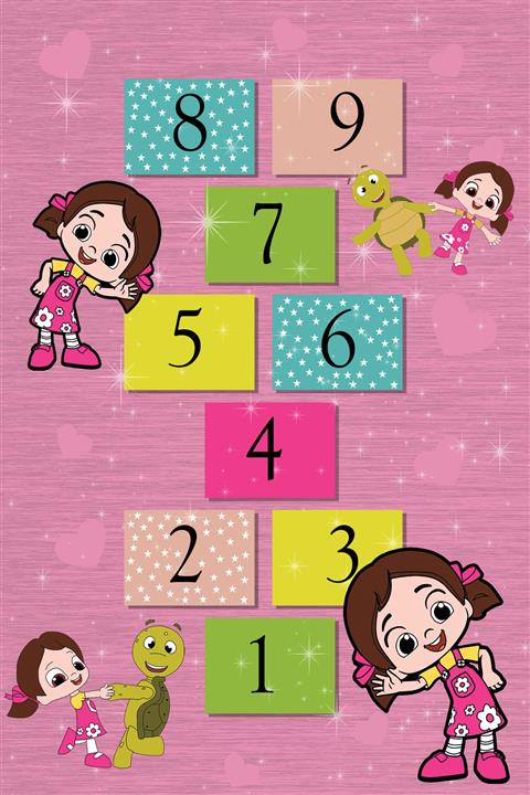 RugViva Kaymaz Tabanlı Tozumaz Seksekli Çocuk Oyun Halısı