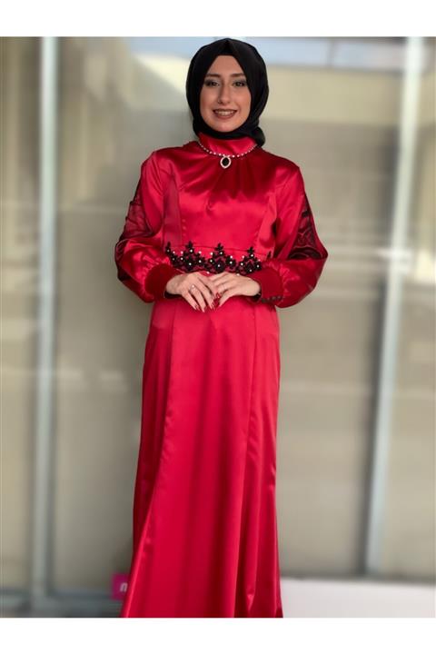Alvina Taşlı Işlemeli Tesettür Abiye