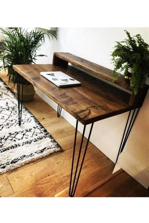 UmutHomeDesing Ahşap Metal Ayaklı Çalışma Masası.