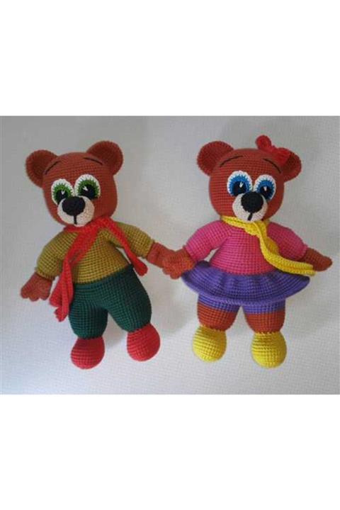 Pamuyum örgü evi Amigurumi Ikiz Ayıcık Kardeşler