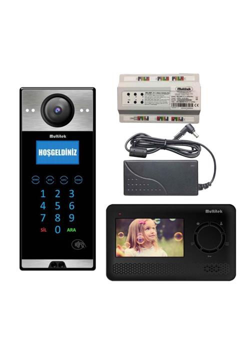 Multitek 16 Daire Mb-12 Görüntülü Diafon Siyah