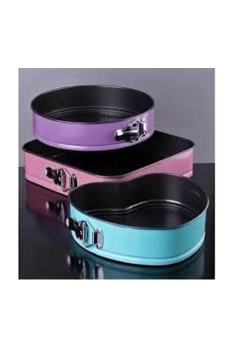 Lavin Kelepçeli 3'lü Sufra Kek Kalıbı Seti 3 renk 3 boy Fırsat Ürünü