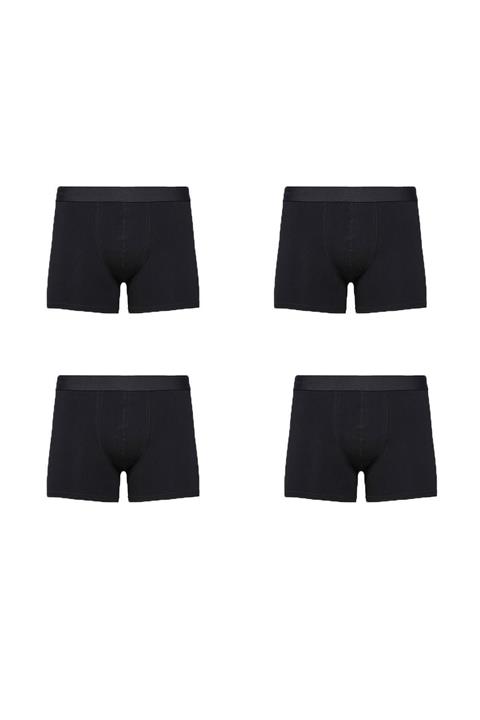 JOHN LION Erkek Premium Likralı 4'lü Boxer Siyah