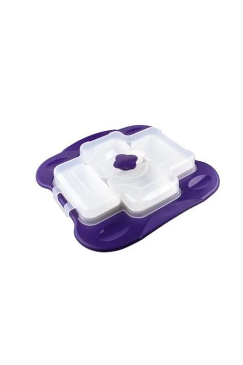 İndiriminVar 6 Parça Kahvaltılık Takımı Tepsili Kaseli Kapaklı Plastik Set