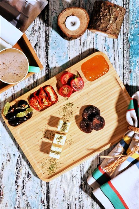 müzeyyen Kahvaltı Tabağı 5 Gözlü Bambu Kahvaltı Tabağı 32,5*24