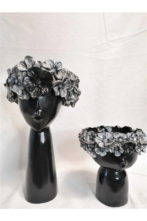 CİHANGİR TASARIM Çiçekli Kız Vazo Seti
