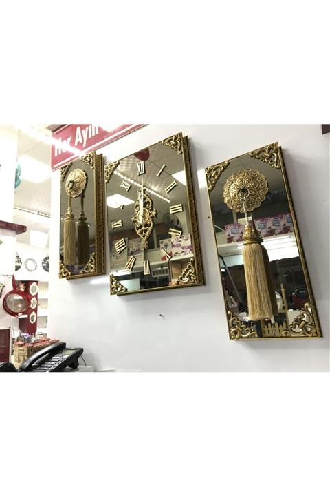 Aynaz 3’lü Aynalı Püsküllü Saat
