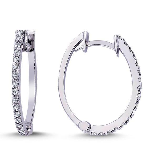 Lova Pırlantalı Oval Halka Küpe - 3030019