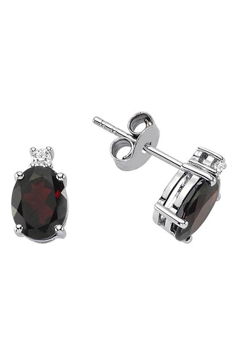 Sirius Pırlanta Pırlanta ve Oval Garnet Taşlı Küpe