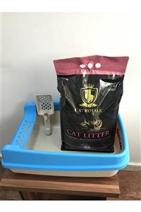 Gattino Mavi Kedi Tuvaleti Ve 10 Kg Bebek Pudrası Kokulu Kedi Kumu