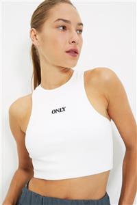 TRENDYOLMİLLA Beyaz Nakışlı Crop Spor Bluz TWOAW22BZ0620