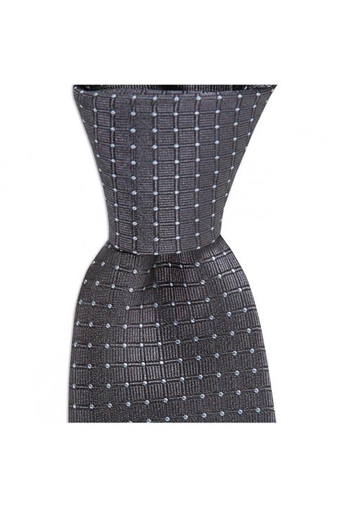 1001 Kravat Açık Gri Desenli 7,5 cm Genişliğinde Kravat