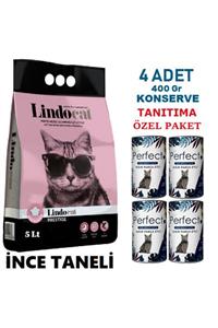 Lindo Cat 5 Lt Lindocat Ince Bebek Kokulu Kedi Kumu & 4 Adet Konserve Tanıtıma Özel Fiyat