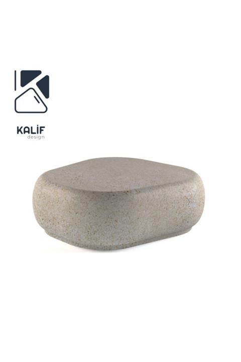 KALİF SAKSI Hafif Beton Sehpa (terrazo) Rahu (l) 120x40x93 Krem