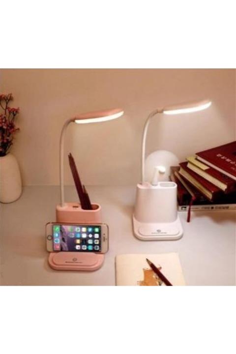 NETAVANTAJ Telefon Tutuculu Masa Lambası Kalemlik Pembe