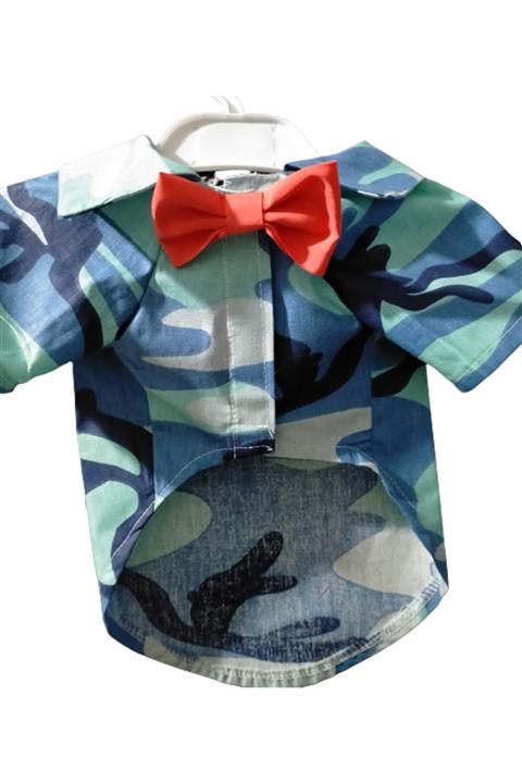 Petsipetshop Kamuflaj Desen Papyonlu Gömlek