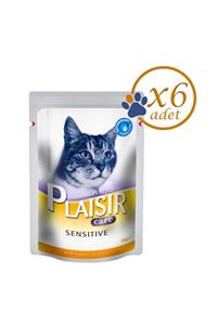 Plaisir Pouch Tavuklu 85gr Care Sensitive Yaş Kedi Maması 6adet