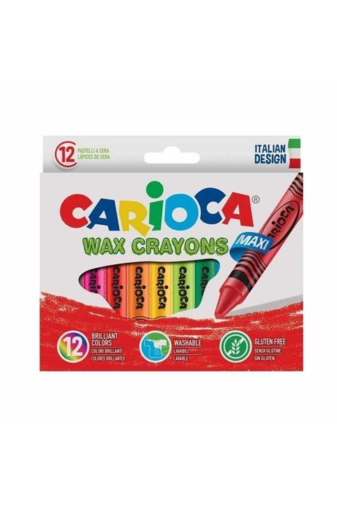 CARIOCA 12 Renk Wax Maxi Pastel Boya
