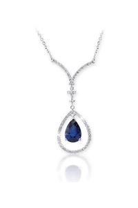 Emel Pırlanta 1.75 Ct. Pırlanta Safir Kolye