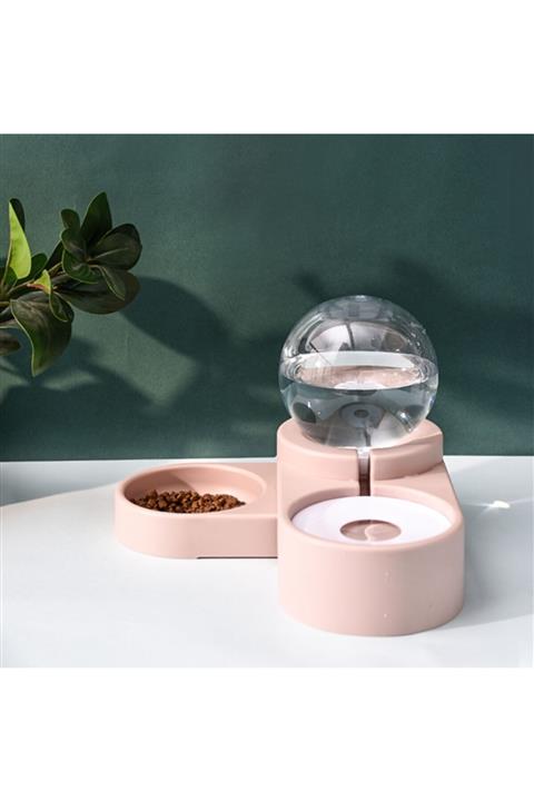 HESAPLIJET Mikopet Round Kedi Köpek Mama Su Kabı-pembe