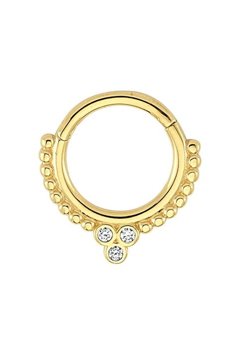 Penna Jewels Halka Altın Piercing – Üç Taşlı Tohum