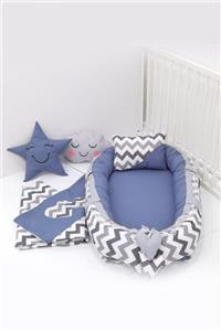 mordesign Zigzaglı Babynest Polar Battaniye Takım Gri