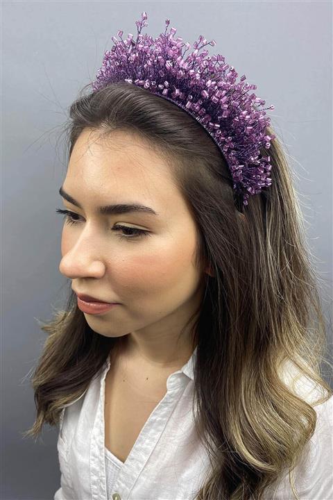 Hayalperest boncuk Mor Rigel Saç Ve Türban Aksesuarı