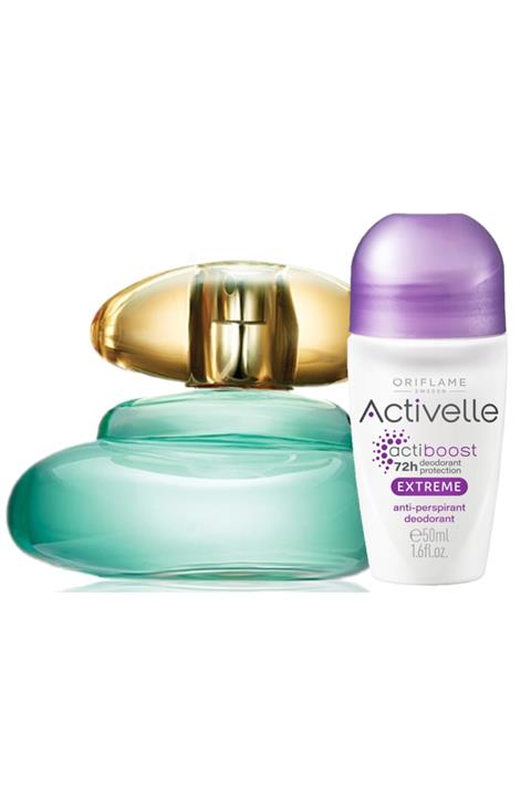 Oriflame Elvie Edt 50 ml Kadın Parfüm +Activelle Extreme Anti-perspirant Roll-on KOZMETİKDEPOSU01562